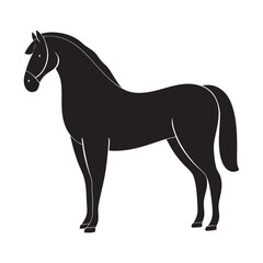 Obraz premium Horse silhouette vector on white background