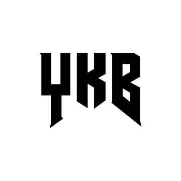 YKB letter logo design for technology company. YKB logo design black and white color combination. YKB logo, YKB vector, YKB design, YKB icon, YKB alphabet. YKB typography logo design.