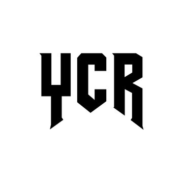 YCR letter logo design for technology company. YCR logo design black and white color combination. YCR logo, YCR vector, YCR design, YCR icon, YCR alphabet. YCR typography logo design.