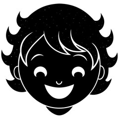 Smiling Face Silhouette Vector