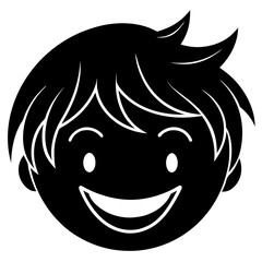 Smiling Face Silhouette Vector
