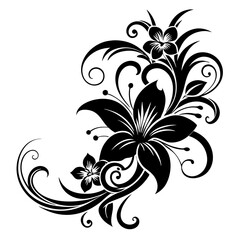 Abstract Floral Pattern with Ornate Design Elements