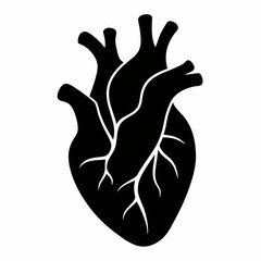 Obraz premium Human hand forming a heart shape with tribal and animal elements in a black silhouette design