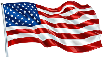 American Flag Waving in the Wind