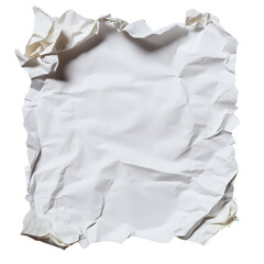 Obraz premium Crumpled white paper texture on a transparent background