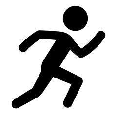 Silhouette of a Running Man Icon in Motion