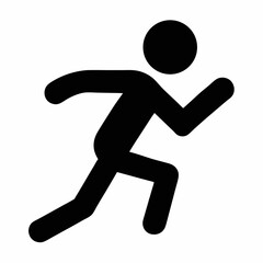 Silhouette of a Running Man Icon in Motion