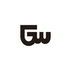letter gw simple loop geometric  font logo vector