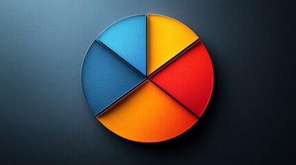 Fototapeta premium A pie chart showing the percentage of revenue contributed by each sales channel, with online sales as the largest segment
