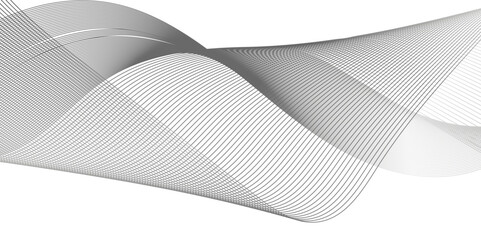 Fototapeta premium Abstract black and gray gradient blend wave lines and technology background. Background lines wave abstract stripe design. White background, mesh abstract, vector gradient line soft blend. 