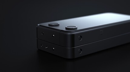 Obraz premium Close-up of a sleek black device design.
