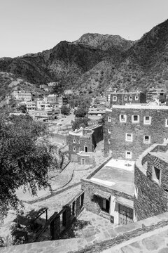 Rijal Almaa is a heritage village located in Asir Region, Saudi Arabia. It locates 45 km away from Abha.