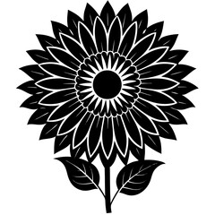 Sunflower Silhouette Vector