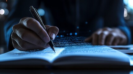 AI-powered document scanner processing handwritten notes into text.