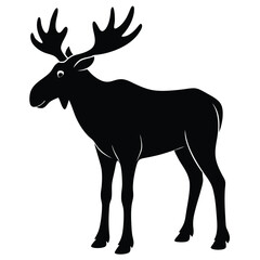 Obraz premium Adobe Illustrator ArtwVintage engrave isolated moose set illustration ink sketch. Wild elk background deer vector artork