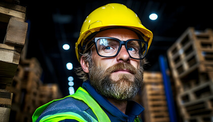 Worker Warehouse Focused