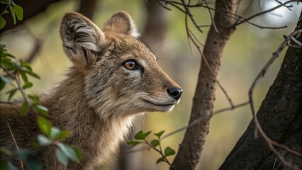 close up on wild animal in nature AI Generated