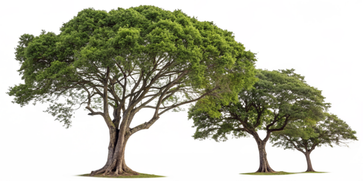 Majestic Large Green Trees in a Park Setting with Vibrant Background Noise