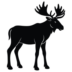 Adobe Illustrator ArtwVintage engrave isolated moose set illustration ink sketch. Wild elk background deer vector artork