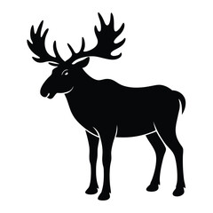 Adobe Illustrator ArtwVintage engrave isolated moose set illustration ink sketch. Wild elk background deer vector artork