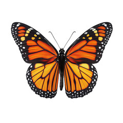 Fototapeta premium Detailed Monarch Butterfly Png isolated on transparent background