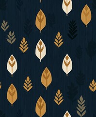 Leafy Patterns in Earthy Tones Digital Design Nature Creative Environment Aesthetic Viewpoint