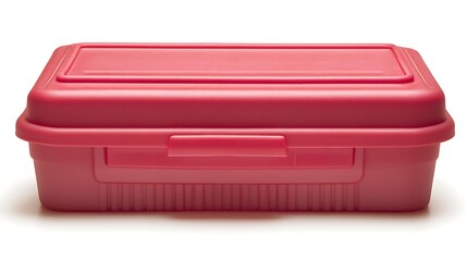 Red Plastic Lunchbox Isolated