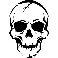 Fototapeta premium a detailed drawing of a skull with a black and white design. It looks scary