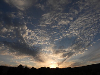 Breathtaking sunset over the Appalachian mountains, Canaan Valley National Wildlife Refuge, Tucker County, Davis, West Virginia.