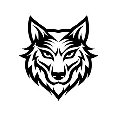 Fototapeta premium a majestic wolf head graphic design, exuding strength and boldness, staring forward with intensity
