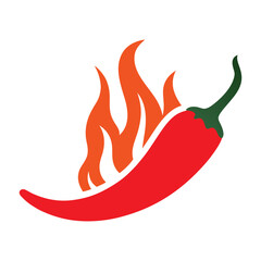 Spicy Hot Chili Pepper Logo vector Design.
