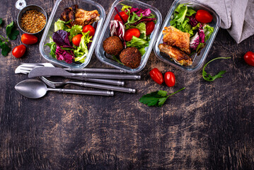 Meal prep concept. Healthy food in container.