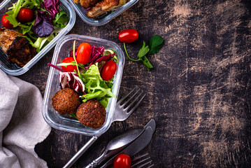 Meal prep concept. Healthy food in container.