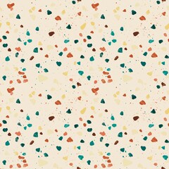 Seamless pattern of terrazzo. Tile texture for flooring. Hand drawn with variations color 