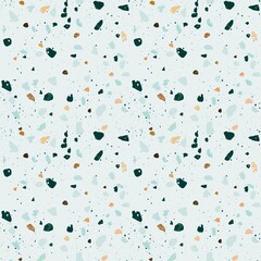Seamless pattern of terrazzo. Tile texture for flooring. Hand drawn with variations colors 