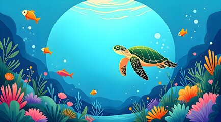 Fototapeta premium A wonderful journey to the underwater world