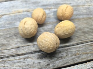 Close up of walnuts on table