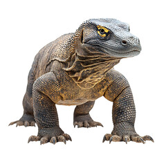 Obraz premium A Majestic Komodo Dragon Walking Isolated on Transparent Background