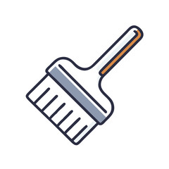 Paint brush vector icon in flat style with soft colors