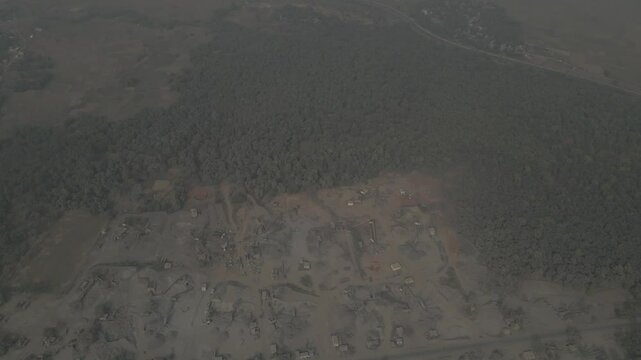 Drone Cinematic 4k India, rock crushing and mining District, West Bengal