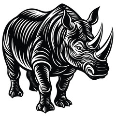 Adobe IlRhino Silhouette Vector, rhino vector graphic wildlife illustrationustrator Artwork