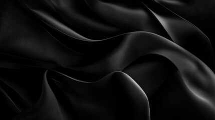 Fototapeta premium Smooth, elegant black fabric draping beautifully.