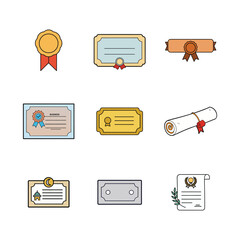 Certificate & Award Icon Bundle