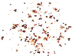 Chopped cranberries isolated on a white background