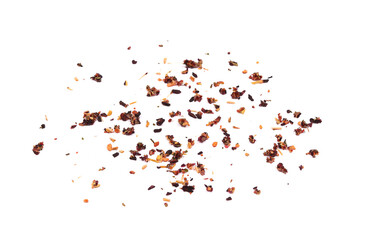 Chopped cranberries isolated on a white background