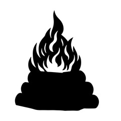 Black Bonfire  silhouette vector design.