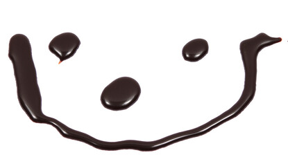 Sweet chocolate syrup isolated on a white background.