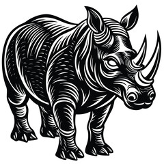 Adobe IlRhino Silhouette Vector, rhino vector graphic wildlife illustrationustrator Artwork
