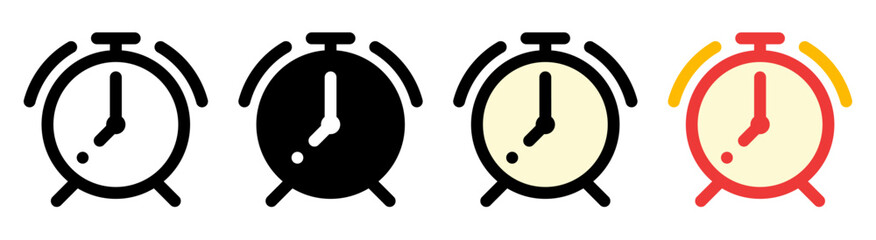 Modern alarm clock icon with simple and elegant design. Ideal for reminder, notification and scheduling applications.