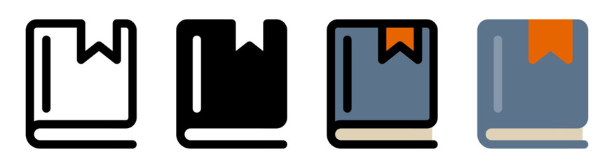 Modern book icon with simple and elegant design. Ideal for educational, knowledge and literature applications.